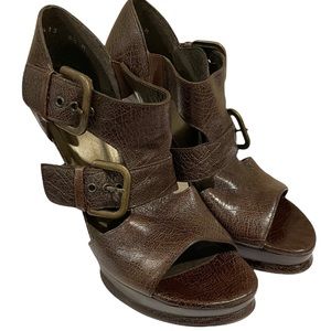 Stuart Weitzman Gladiator Stiletto Peep Toe Pumps Shoes